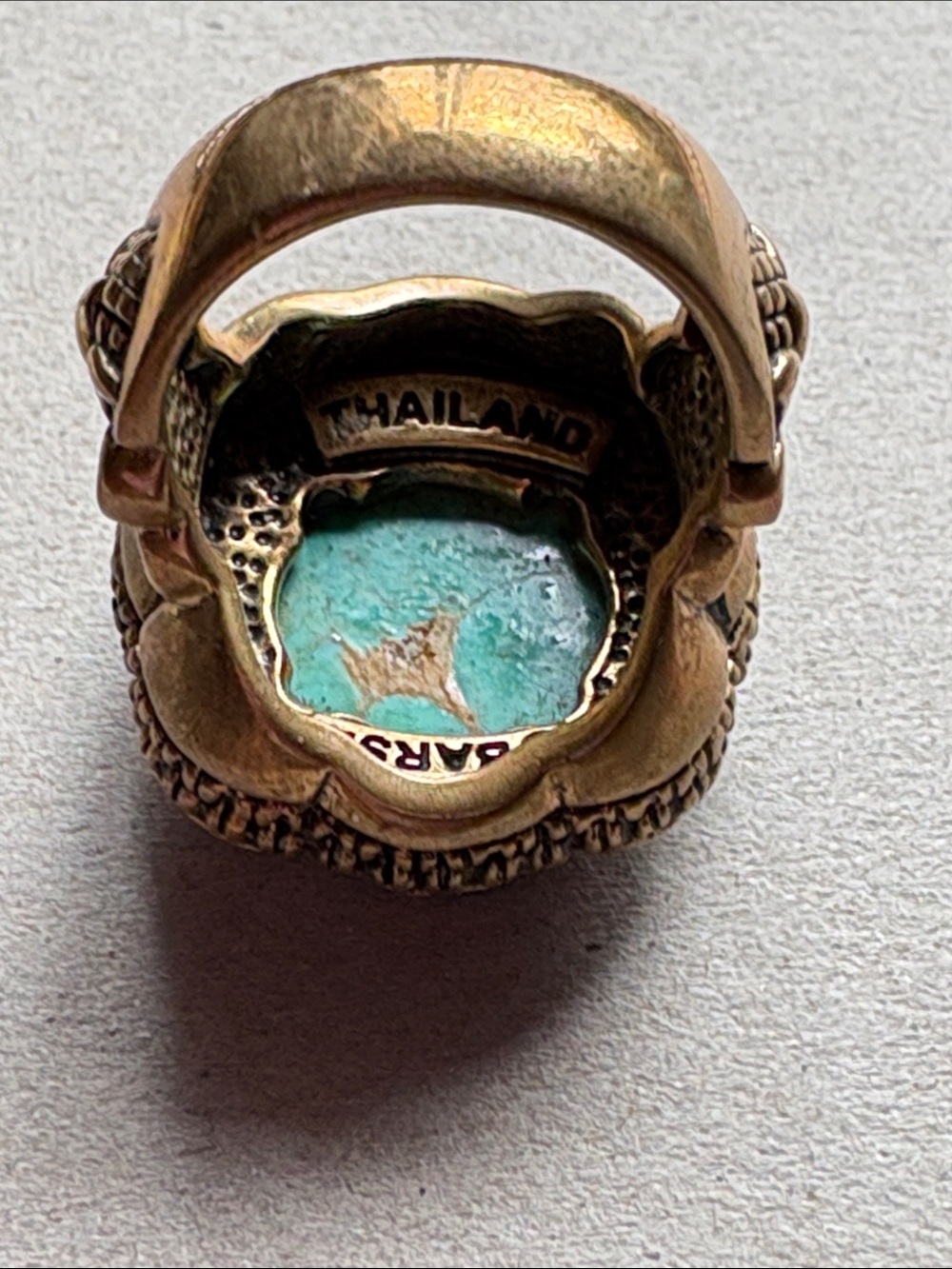 Barse turquoise and brass statement ring size 8 - Picture 4 of 4